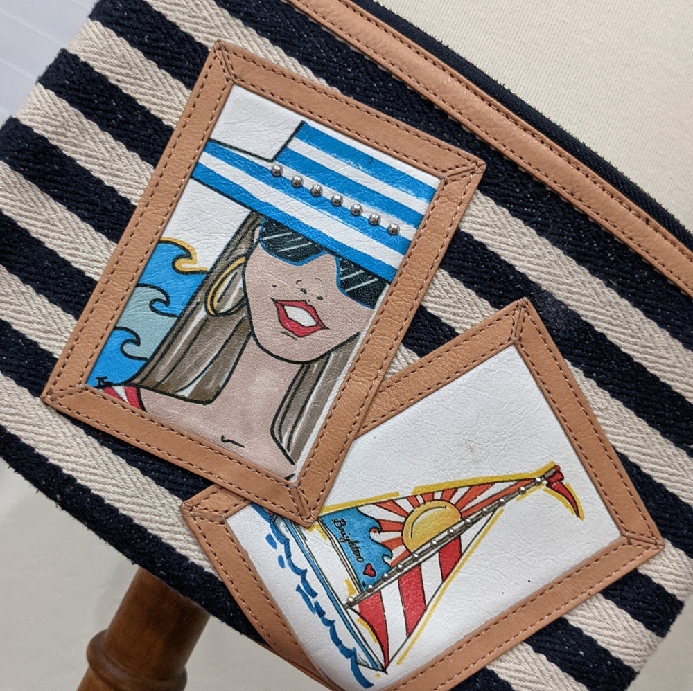 Coastal hand painted purse